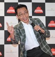 　イベントで「ジャストミート！」と叫ぶ福澤朗（撮影・伊藤笙子）