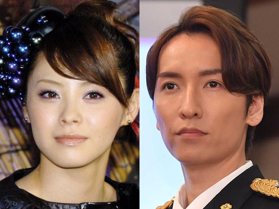 　松浦亜弥（左）と橘慶太