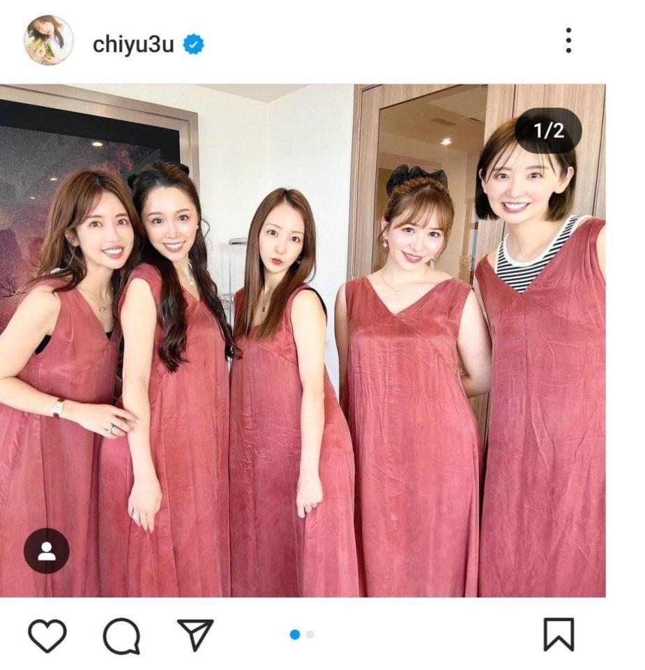 河西智美のインスタグラム（ｃｈｉｙｕ３ｕ）より