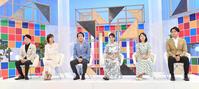 　会見に登場した（左から）高瀬耕造アナウンサー、鈴江奈々アナウンサー、山口豊アナウンサー、日比麻音子アナウンサー、松丸友紀アナウンサー、安宅晃樹アナウンサー（撮影・佐々木彰尚）
