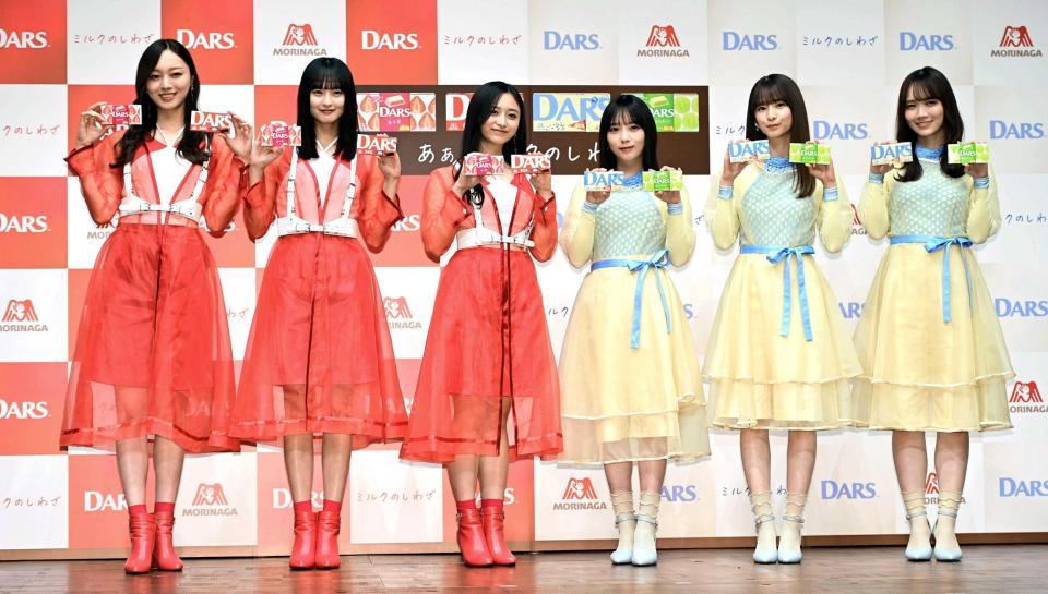 　（左から）梅澤美波、遠藤さくら、井上和、与田祐希、菅原咲月、田村真佑（撮影・金田祐二）