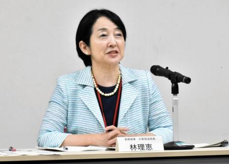 　定例会見を行ったＮＨＫ大阪放送局・林理恵局長