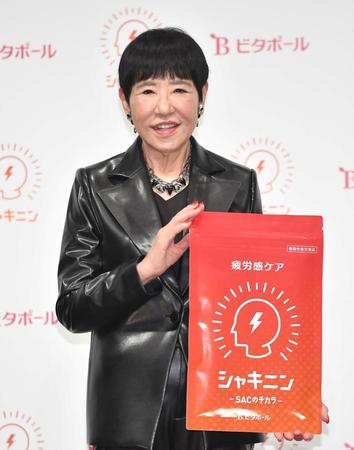 　ＣＭ発表会に出席した和田アキ子（撮影・出月俊成）