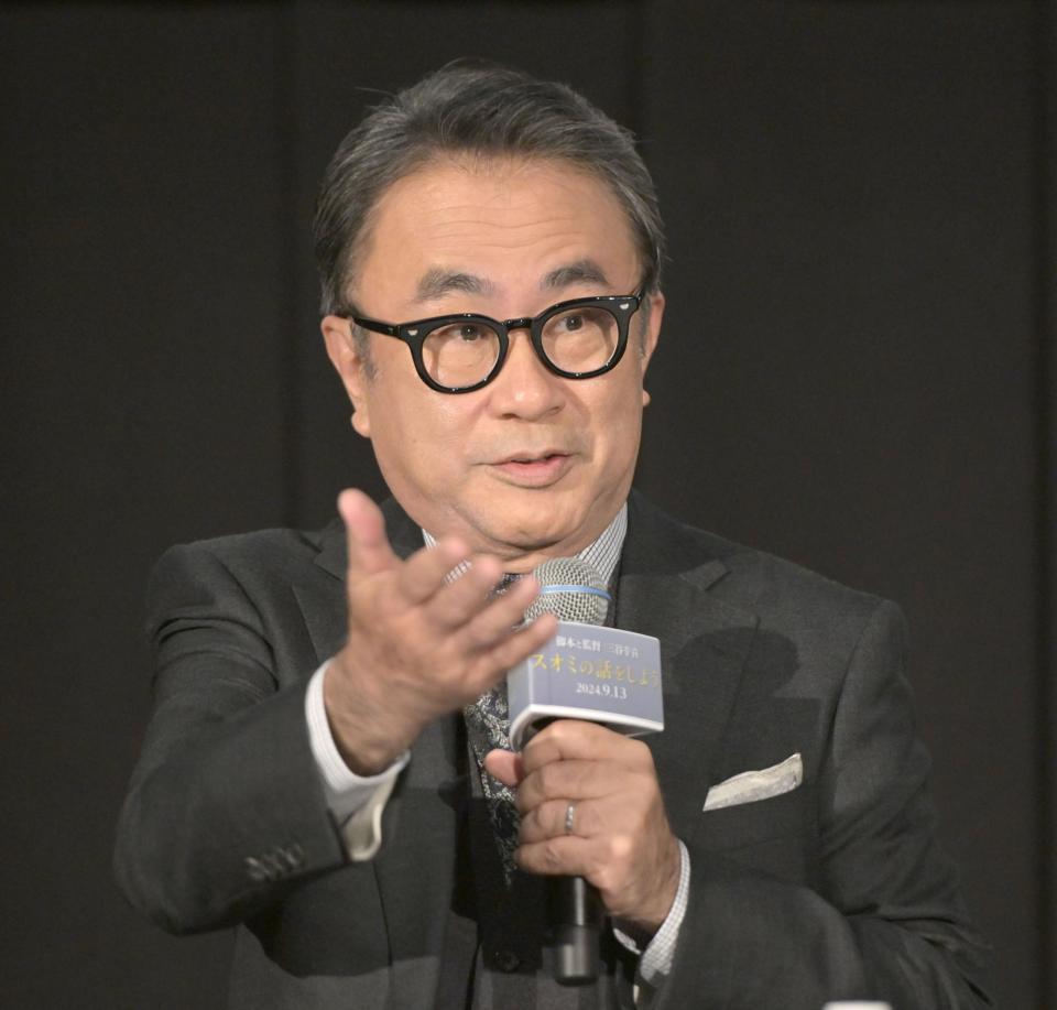 　新作映画について語る三谷幸喜監督（撮影・金田祐二）