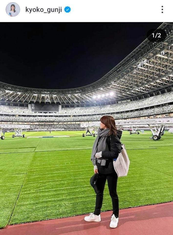 　郡司恭子アナのインスタグラム＠ｋｙｏｋｏ＿ｇｕｎｊｉより