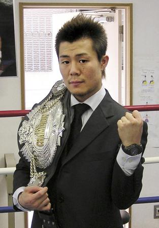 　ボクシングの日本ミニマム級チャンピオンから現役引退を表明した金光佑治＝２００９年５月