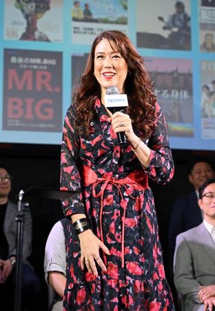 　あいさつするアンバサダーのＬｉＬｉＣｏ（撮影・棚橋慶太）