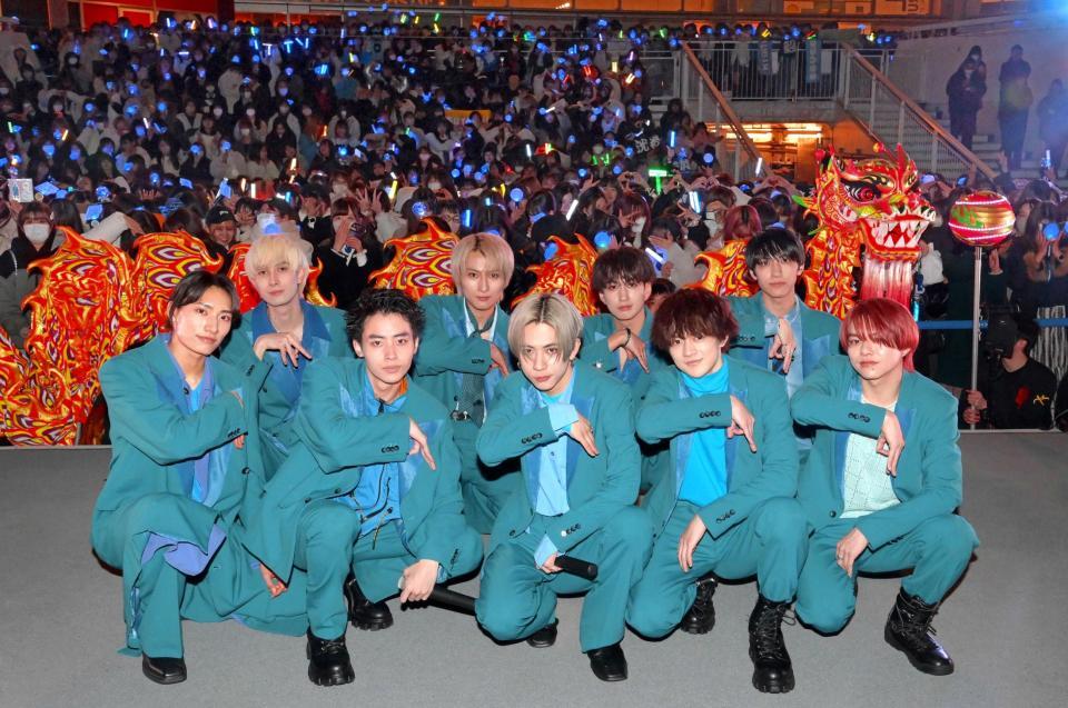 　メジャーデビューするＳＵＰＥＲ★ＤＲＡＧＯＮ（撮影・堀内翔）