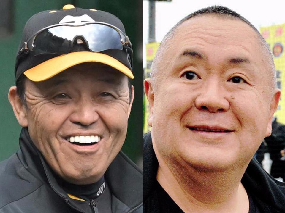 　阪神・岡田監督（左）、松村邦洋
