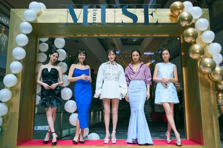 　「オトナミューズ10周年感謝祭」に登場した（左から）比留川游、竹下玲奈、梨花、佐田真由美、浅見れいな