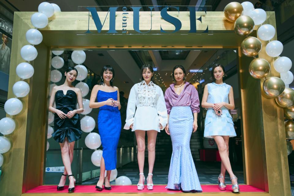 　「オトナミューズ10周年感謝祭」に登場した（左から）比留川游、竹下玲奈、梨花、佐田真由美、浅見れいな