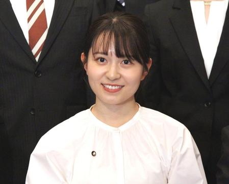 　テレビ朝日の入社式に出席した新人の三山賀子アナウンサー