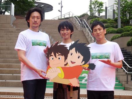 　舞台「未来少年コナン」に出演する（左から）宮尾俊太郎、加藤清史郎、成河