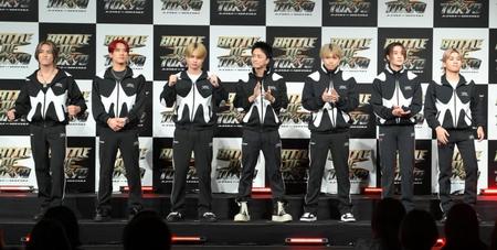 　「ＢＡＴＴＬＥ　ＯＦ　ＴＯＫＹＯ　緊急記者会見」に集結したＢＡＬＬＩＳＴＩＫ　ＢＯＹＺ（撮影・伊藤笙子）