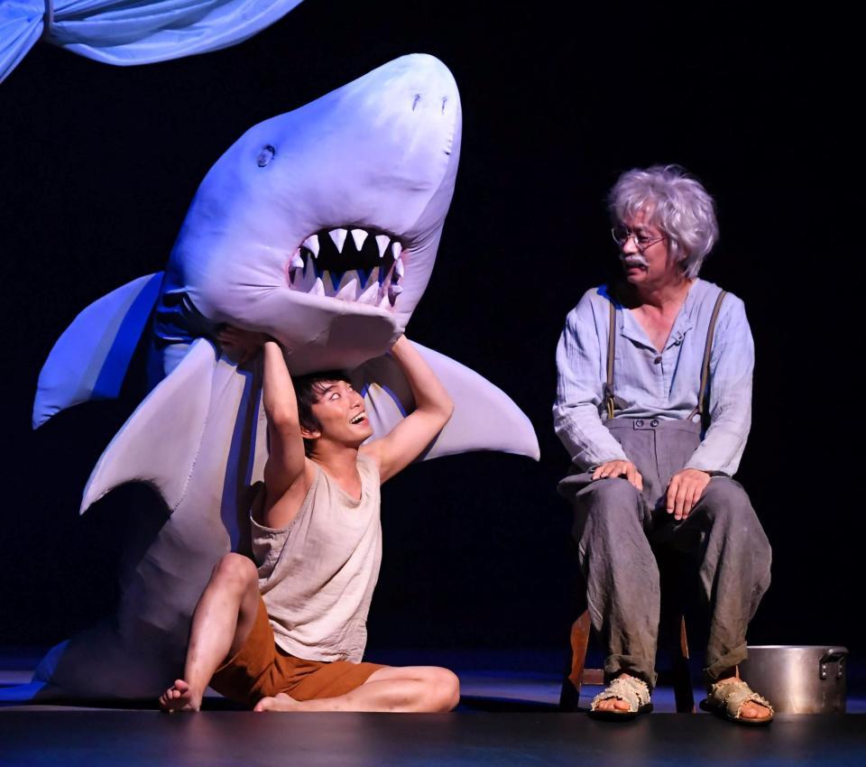 　熱演する椎名桔平（右）と加藤清史郎（撮影・持木克友）