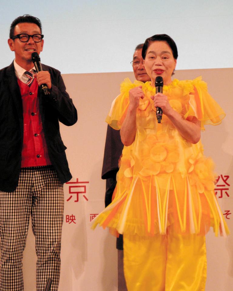 　「京都国際映画祭２０１６」の発表会見にゲストで登場した今くるよさん（右）＝２０１６年