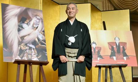 　襲名披露公演の取材会に出席した市川團十郎＝大阪市内のホテル