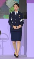 　フジテレビ系ドラマ「ギークス　～警察署の変人たち～」制作発表に警察官の制服姿で登場した滝沢カレン（撮影・伊藤笙子）