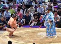 　尊富士が休場のため不戦勝となった大奄美（撮影・持木克友）