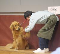 　ドラマで共演する山崎まさよし（右）の言うことをしっかりと聞く犬のライズ