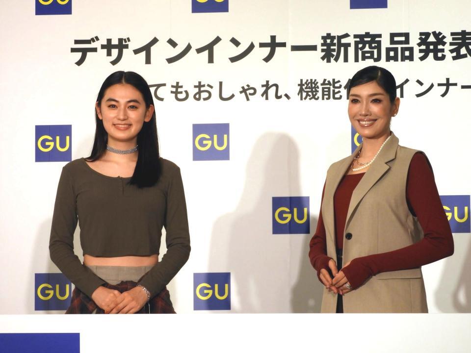 　インナートップスを生かしたファッションで登場したアンミカ（右）と八木莉可子