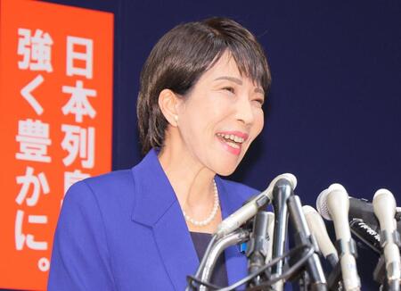 　出馬の意向を伝える高市早苗議員（撮影・吉澤敬太）