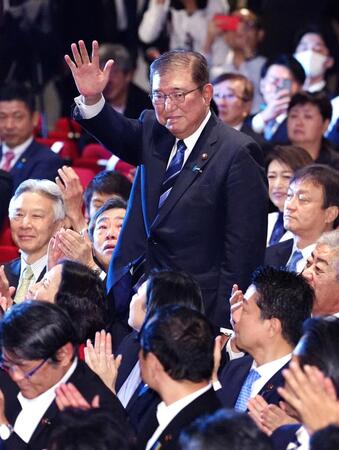 　自民党の新総裁に選出された石破茂氏