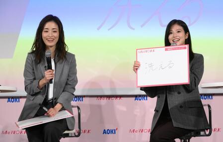 　クイズに解答する上戸彩（左）、今田美桜（撮影・堀内翔