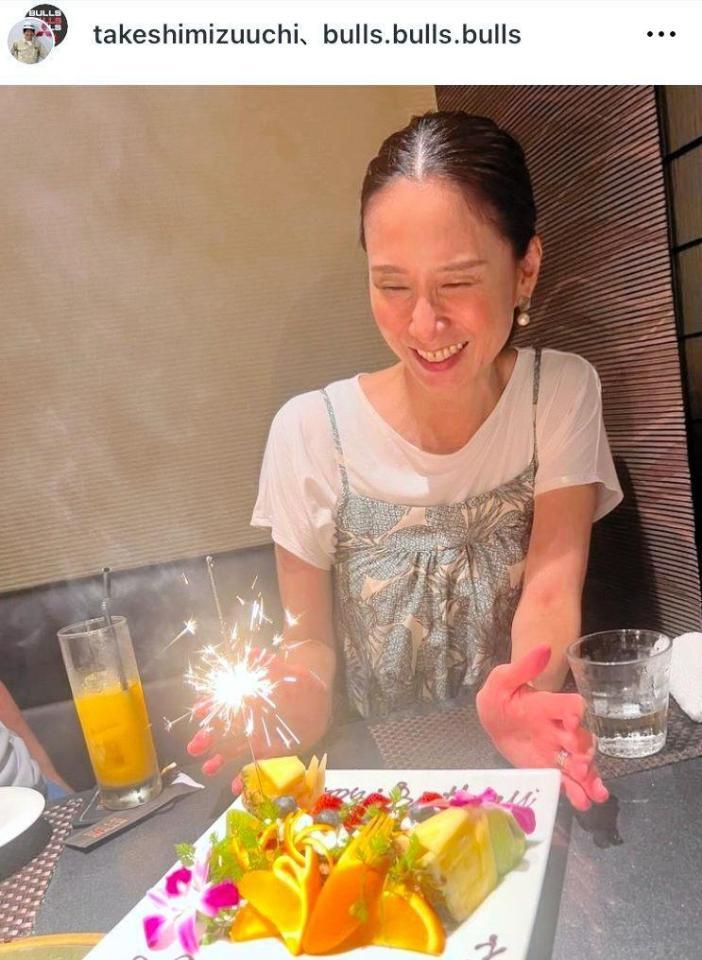 　妻・小倉弘子アナの５０歳をお祝い。９月の水内猛氏のインスタグラム＠ｔａｋｅｓｈｉｍｉｚｕｕｃｈｉより