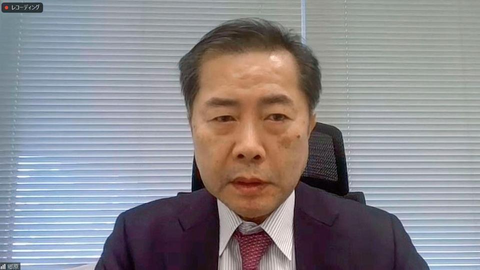 　オンラインで記者会見する郷原信郎弁護士＝２日