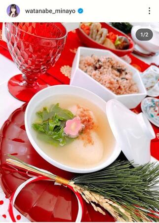 　渡辺美奈代のインスタグラム（＠ｗａｔａｎａｂｅ＿ｍｉｎａｙｏ）から