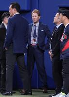 日本対チェコの試合で取材に訪れた中居正広＝２０２４年１１月