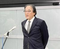 　記者会見するフジ・メディア・ホールディングスの金光修社長＝フジテレビ本社（２３日）