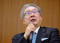 　フジテレビ副会長として取材に応じる民放連の遠藤龍之介会長