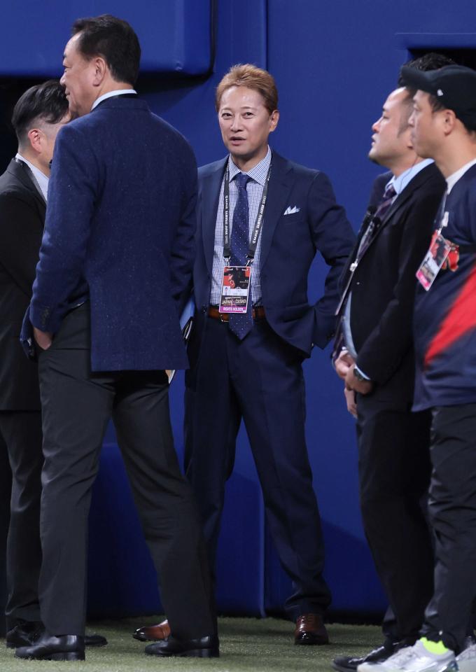 日本対チェコの試合で取材に訪れた中居正広＝２０２４年１１月