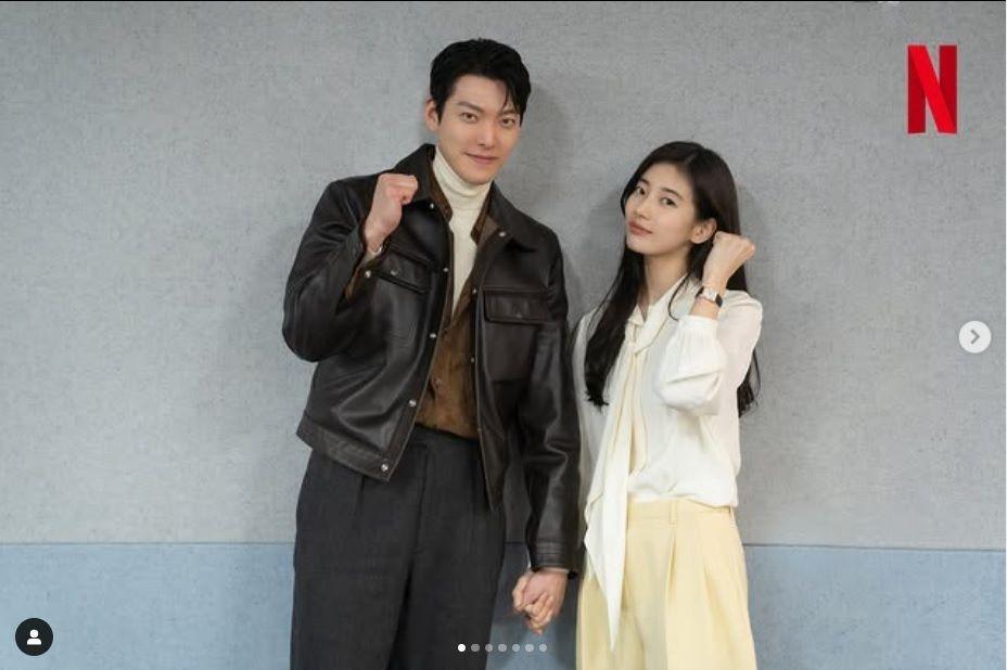 ＮｅｔｆｌｉｘＫｏｒｅａの公式インスタグラム＠ｎｅｔｆｌｉｘｋｒより　ドラマ「全てが叶うだろう」主演の（左から）キム・ウビン、スジ