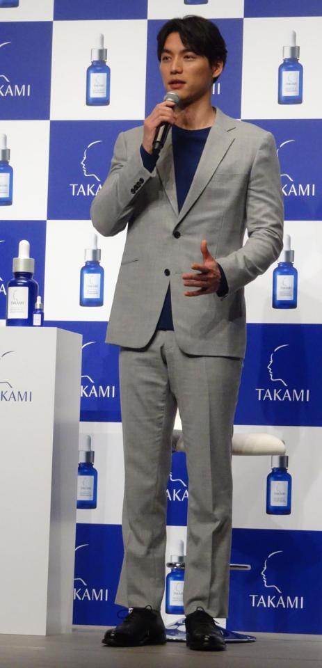 新ＣＭ発表会に出席した福士蒼汰