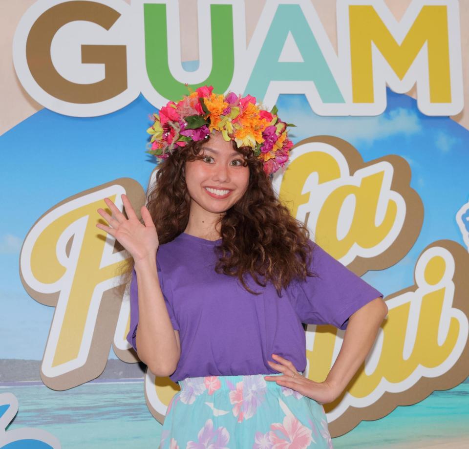 　グアム観光キャンペーン大使に就任したｐｅｃｏ（撮影・棚橋慶太）