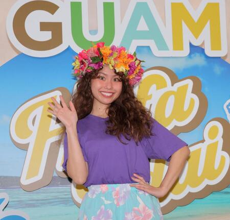 　グアム観光キャンペーン大使に就任したｐｅｃｏ（撮影・棚橋慶太）