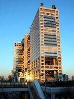 　会見が行われたフジＨＤ本社（撮影・西岡正）