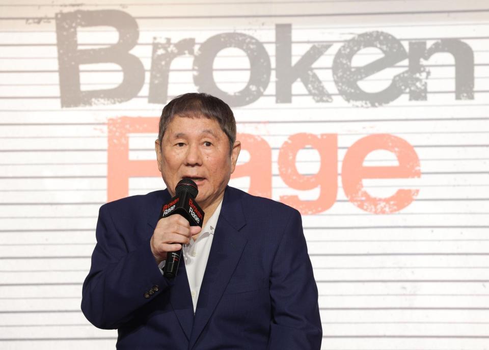 　会見で話す北野武監督（撮影・西岡正）