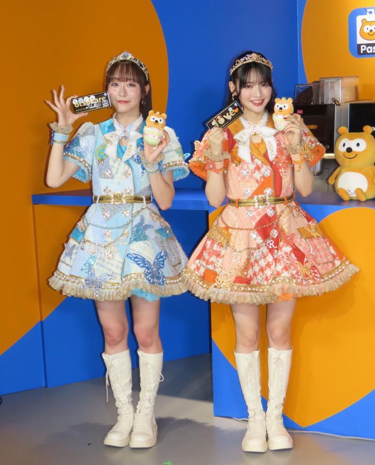 　取材会に出席した（左から）真中まな、鎮西寿々歌