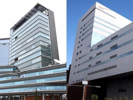 　読売テレビ（左）と朝日放送