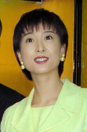 　１９９６年２月、婚約会見での河合奈保子