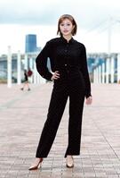 　ポーズを決める王林（撮影・金田祐二）