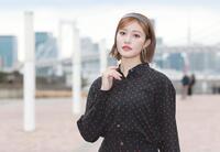 　ポーズを決める王林（撮影・金田祐二）