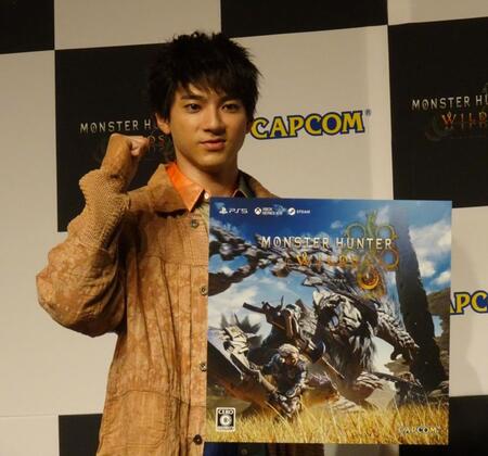 　モンスターハンターワイルドイベントで新作をＰＲする山田裕貴
