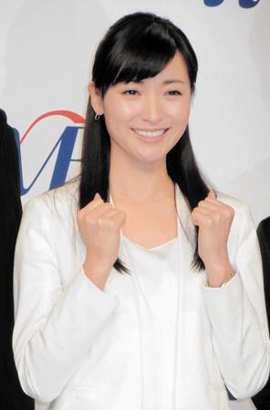 　意気込む大江麻理子キャスター＝２０１４年３月