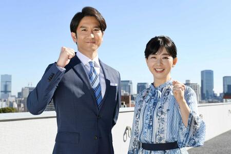 　ＭＣを務めるテレビ朝日の松尾由美子アナ（右）と菅原知弘アナ