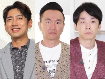 　（左から）小泉孝太郎、かまいたち・山内健司、濱家隆一